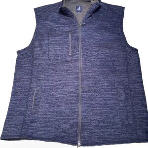 Johnnie-O vest Men’s Large sweater pockets JMVT1100 Admiral Blue Full Zip Lined